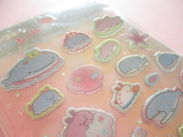 Photo: Kawaii Cute Kirakira Clear Stickers Sheet San-x *Jinbesan (SE53308)