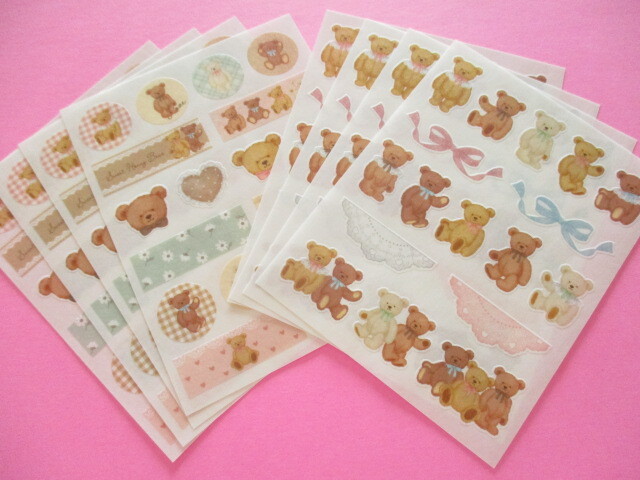 Photo: 2 packs Kawaii Cute Masking Point Stickers Seals Set Gaia *Sweet Honey Bear (466540)