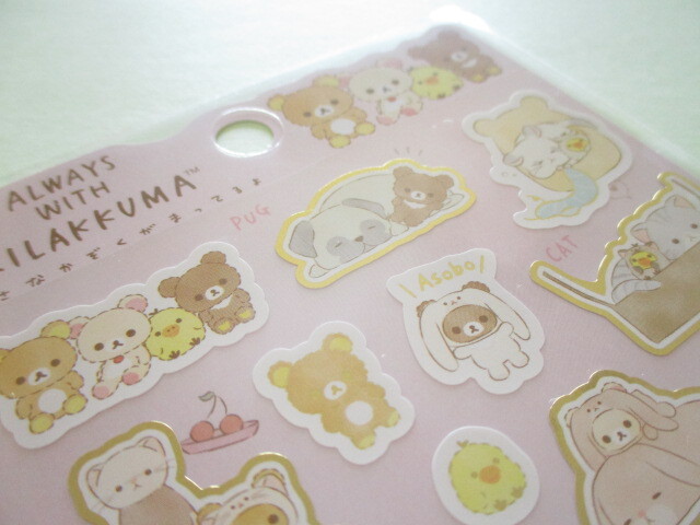 Photo: Kawaii Cute Sticker Sheet Always with Rilakkuma San-x *Your Little Family (SE53901)
