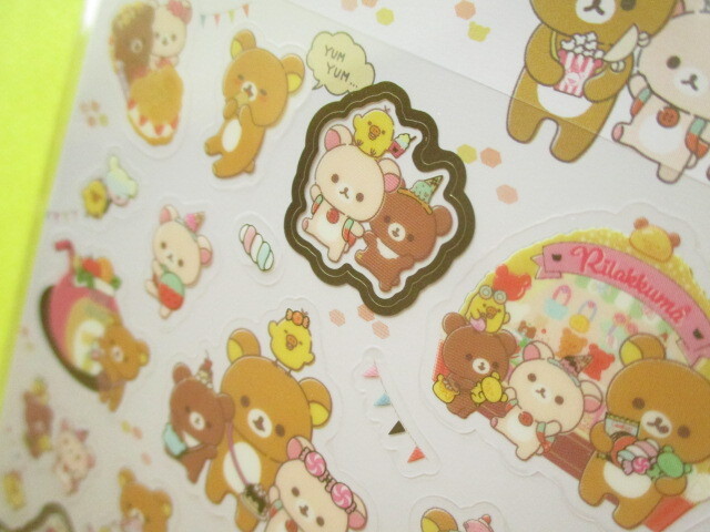 Photo: Kawaii Cute Sticker Sheet Rilakkuma San-x *Yum Yum Sweets? Amusement Park (SE54201)