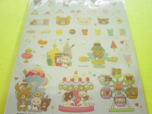 Photo: Kawaii Cute Sticker Sheet Rilakkuma San-x *Yum Yum Sweets? Amusement Park (SE54202)