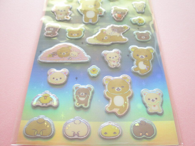 Photo: Kawaii Cute Funi Funi Hologram Stickers Sheet San-x *Rilakkuma (SE54902)