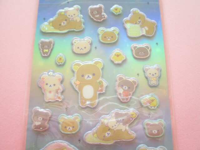 Photo: Kawaii Cute Funi Funi Hologram Stickers Sheet San-x *Rilakkuma (SE54902)