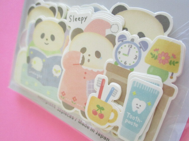 Photo: Kawaii Cute ほんわか Animal Sticker Flakes Sack Gaia *Pandaのすいみん (467542)
