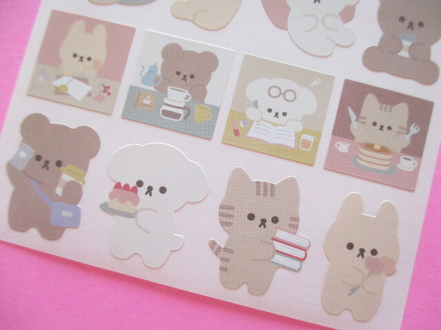 Photo: Beautiful Masking Stick Seals Stickers Set Kyowa *Latte Color Friends (62-D15)