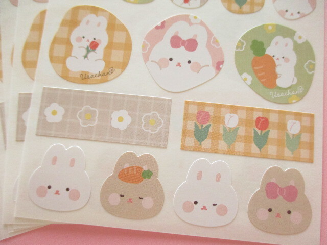 Photo: Beautiful Die Cut Stickers Seals Set Kyowa *Rabbit (62-D35)