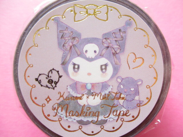 Photo: Kawaii Cute Masking Tape Sticker Kuromi × たけいみき (Miki Takei) Sanrio *Dark Feminine  (MT-15630)