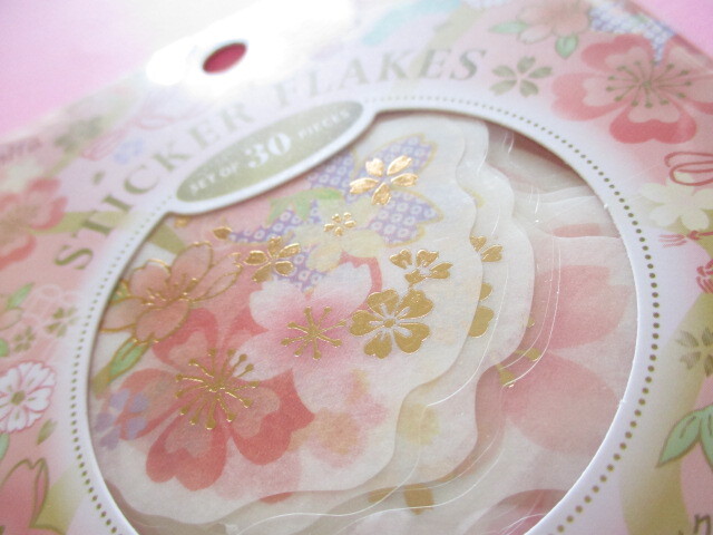 Photo: Kawaii Cute Sticker Flakes Sack Amifa *Cherry blossom Sakura (114096-2)