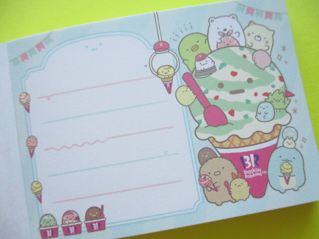 Photo: Kawaii Cute Mini Memo Pad Sumikkogurashi San-x *baskin robbins (MH11601-2)