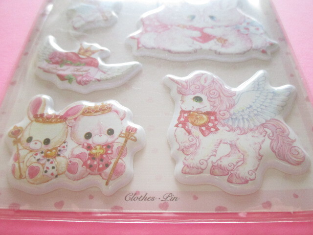 Photo: Kawaii Cute Puffy Deco Stickers Sheet Amenomori Fumika Clothes Pin *Angel Heart (US-14668)