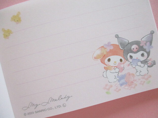 Photo: Kawaii Cute Mini Memo Pad My Melody & Kuromi Crux *Fluffy Clouds & Cute Flowers (302730)