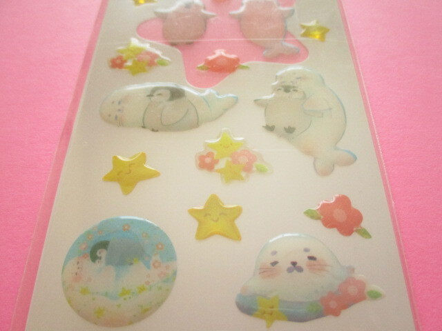 Photo: Kawaii Cute Drop Stickers Sheet 吉田麻乃 (Asano Yoshida) Clothes Pin *アザラシのゆめみごこち (US-16174)