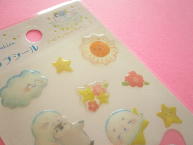 Photo: Kawaii Cute Drop Stickers Sheet 吉田麻乃 (Asano Yoshida) Clothes Pin *アザラシのゆめみごこち (US-16174)