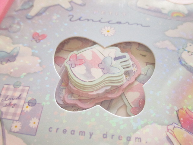 Photo: Kawaii Cute Sticker Flakes Sack Crux *Petit Unicorn (116662)