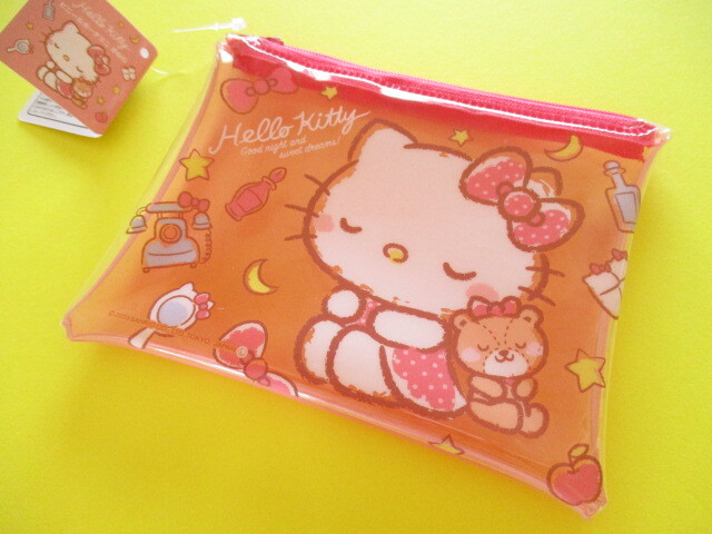 Photo1: Kawaii Cute Mini Flat Vinyl Pouch Hello Kitty Sanrio *Sleepy (118568)