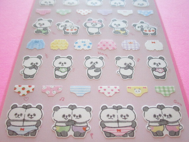 Photo: Kawaii Cute Stickers Sheet Gaia *Panda & Pants (46665-1)