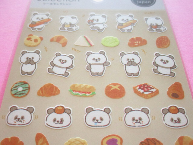 Photo: Kawaii Cute Stickers Sheet Gaia *Panda & Bread (46665-2)