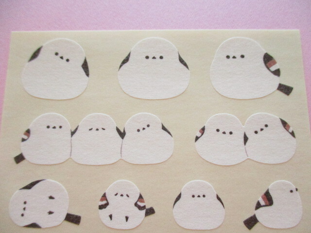 Photo: Kawaii Cute Masking Die Cut Seals Set Kyowa *もふもふばーど (62-D84)