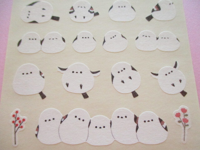 Photo: Kawaii Cute Masking Die Cut Seals Set Kyowa *もふもふばーど (62-D84)