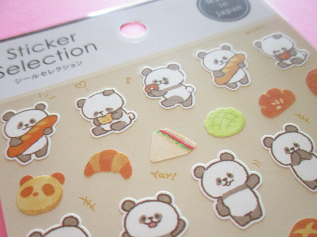 Photo: Kawaii Cute Stickers Sheet Gaia *Panda & Bread (46665-2)