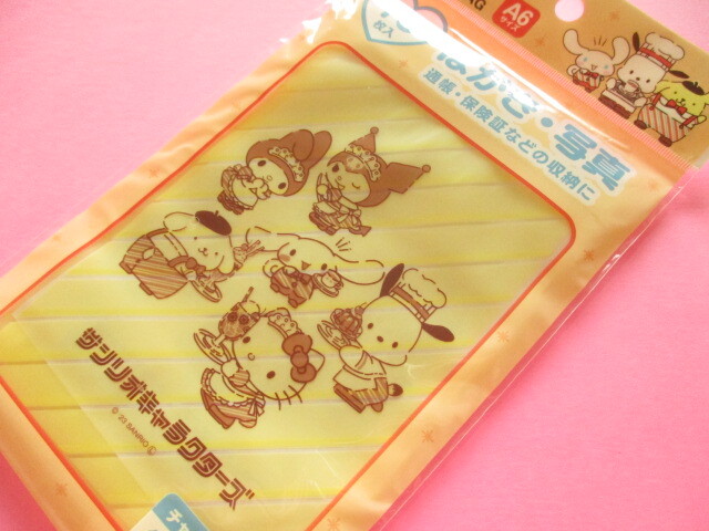 Photo1: 10pcs Kawaii Cute Sanrio Characters A6 size Zipper Bags Set *Sanrio Cafe (36659)