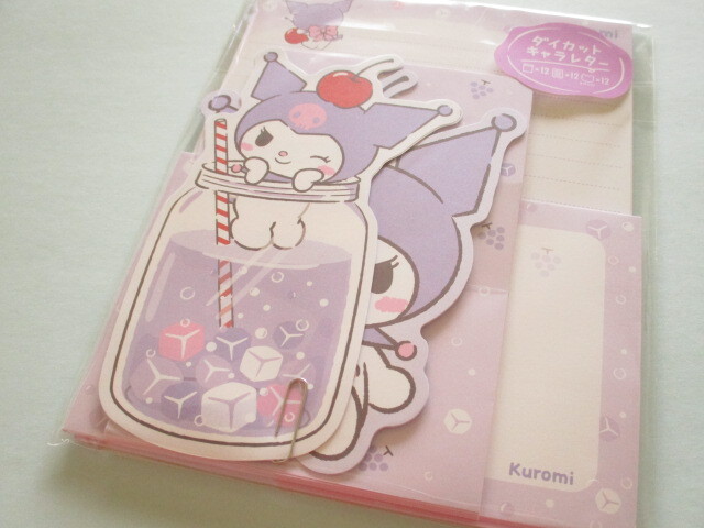 Photo1: Kawaii Cute Sanrio Die-cut Letter Set Cute Modell *Kuromi (303304)