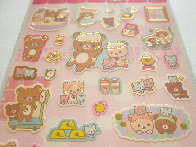 Photo: Kawaii Cute Stickers Sheet Rilakkuma San-x *Kitten Hot Spring (SE58701)