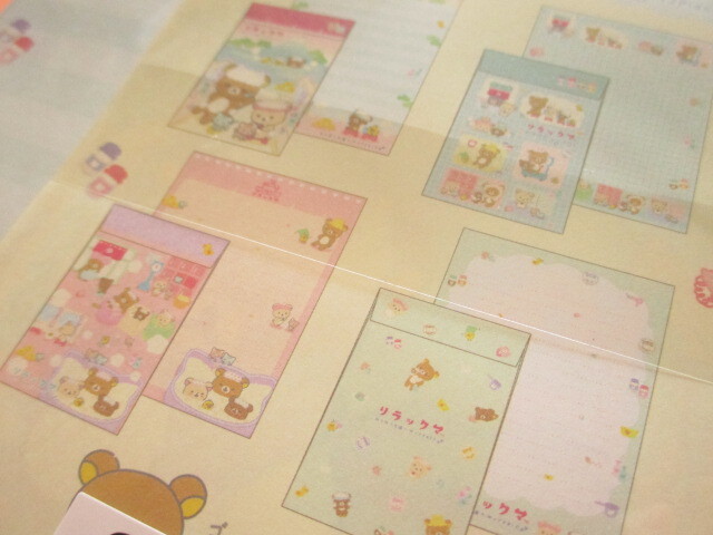 Photo: Kawaii Cute Regular Letter Set Rilakkuma San-x *Kitten Hot Spring (LH78701)