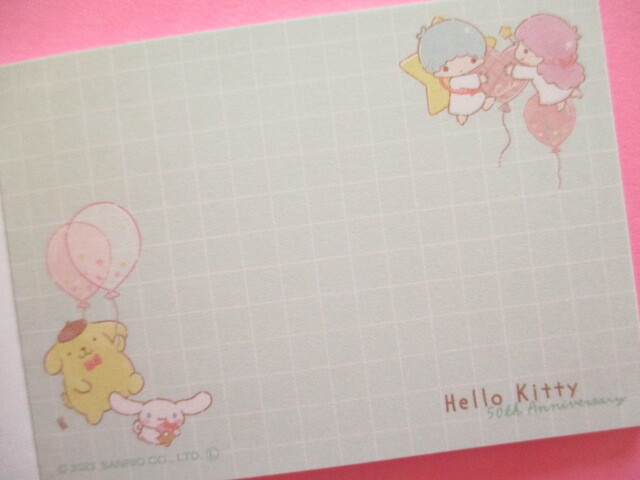 Photo: Kawaii Cute Hello Kitty 50th Anniversary Mini Memo Pad Sanrio Characters CUTE MODEL *Miniature Garden Room (303560)
