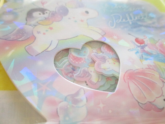 Photo: Kawaii Cute Sticker Flakes Sack Q-LiA *Unicorn Reflection (81045)