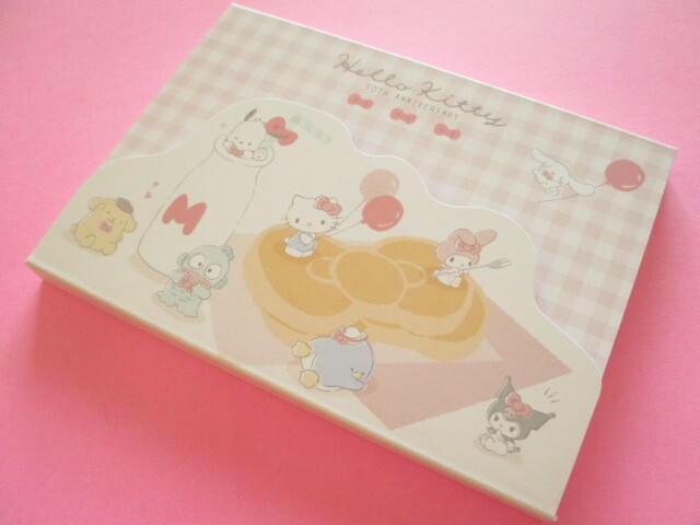 Photo1: Kawaii Cute Hello Kitty 50th Anniversary Sanrio Characters Large Memo Pad Crux *Ribbon Party (303563)