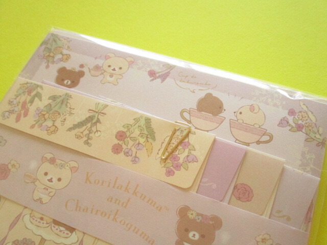 Photo: Kawaii Cute Regular Letter Set Rilakkuma San-x *Kori-Kogu Flower Tea Time  (LH79801)