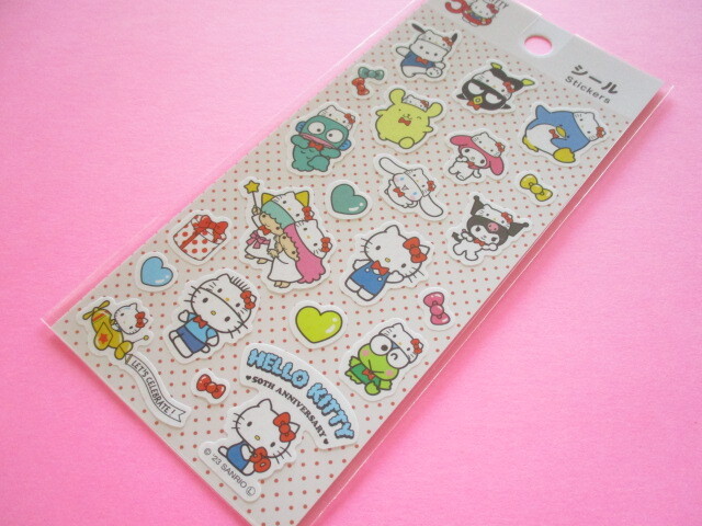 Photo1: Kawaii Cute Hello Kitty 50th Anniversary Stickers Sheet Sanrio *Sanrio Characters (38506)