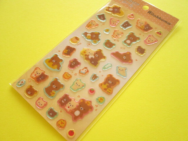 Photo1: Kawaii Cute Lame Clear Stickers Sheet San-x *Rilakkuma (SE60803)