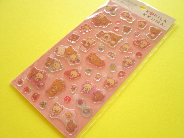 Photo1: Kawaii Cute Lame Clear Stickers Sheet San-x *Rilakkuma (SE60801)