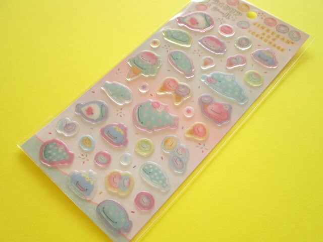 Photo1: Kawaii Cute Lame Clear Stickers Sheet San-x *Jinbesan (SE60808)