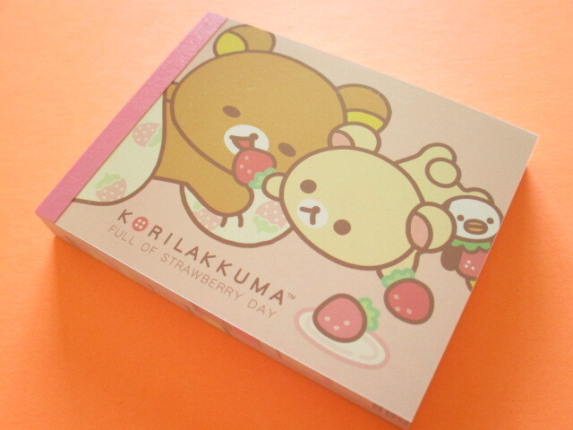 Photo1: Kawaii Cute Mini Memo Pad Korilakkuma San-x *Full of Strawberry Day (MH18501-2)