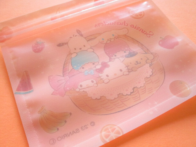 Photo: 6 pcs Kawaii Cute Sanrio Characters A7 Zipper Bags Set *Fruit (38364)