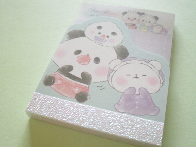 Photo1: Kawaii Cute Die-Cut Mini Memo Pad Mochi Mochi Panda Kamio Japan *Baby (218657)