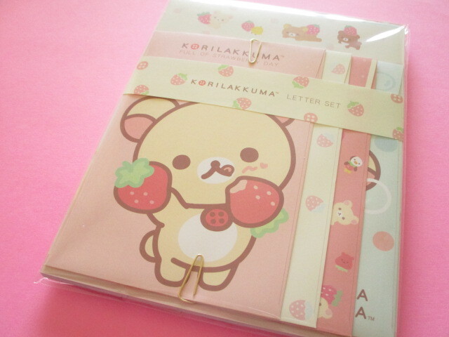 Photo1: Kawaii Cute Regular Letter Set Korilakkuma San-x *Full of Strawberry Day (LH79601)