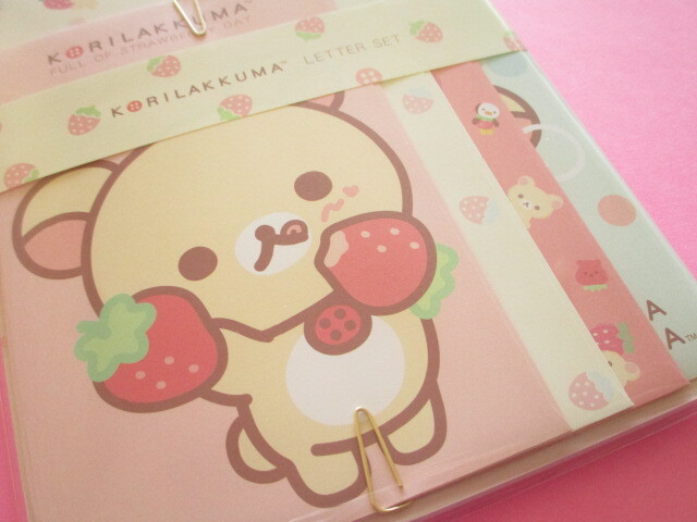 Photo: Kawaii Cute Regular Letter Set Korilakkuma San-x *Full of Strawberry Day (LH79601)