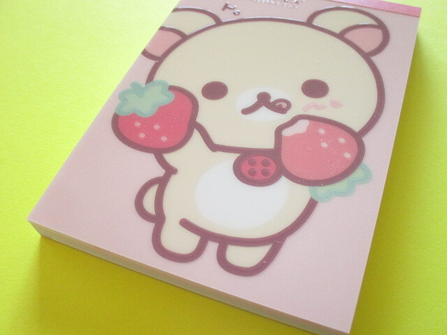 Photo1: Kawaii Cute Large Memo Pad Korilakkuma San-x *Full of Strawberry Day (MH18401)