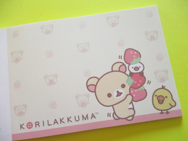 Photo: Kawaii Cute Large Memo Pad Korilakkuma San-x *Full of Strawberry Day (MH18401)