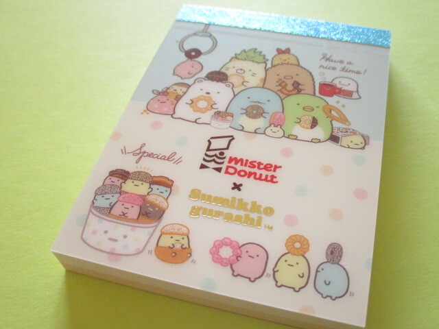 Photo1: Kawaii Cute Mini Memo Pad Sumikkogurashi San-x *Mister Donut (MH19701-1)