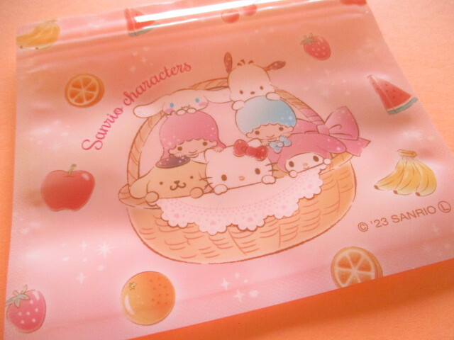 Photo: 6 pcs Kawaii Cute Sanrio Characters A7 Zipper Bags Set *Fruit (38364)