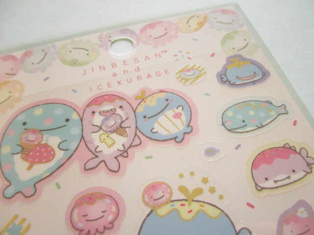 Photo: Kawaii Cute Sticker Sheet Jinbesan San-x *Jinbesan & Icekurage (SE61101)