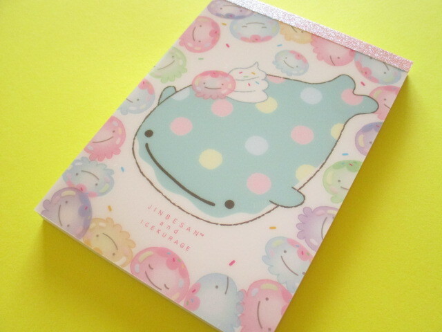 Photo1: Kawaii Cute Large Memo Pad Jinbesan San-x *Jinbesan & Icekurage (MH20502)