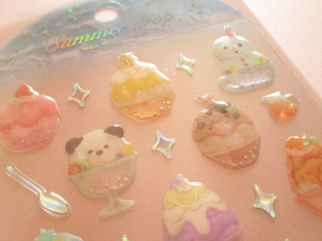 Photo: Kawaii Cute Summer Drop Candy Stickers Sheet Q-Lia *Shaved Ice (81203)