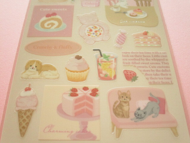 Photo: Kawaii Cute Stickers Sheet Gaia *Cafe with Cats (466683-1)