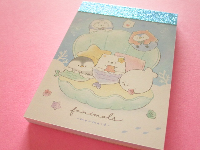 Photo1: Kawaii Cute Mini Memo Pad Fanimals Crux *Mermaid (122743)